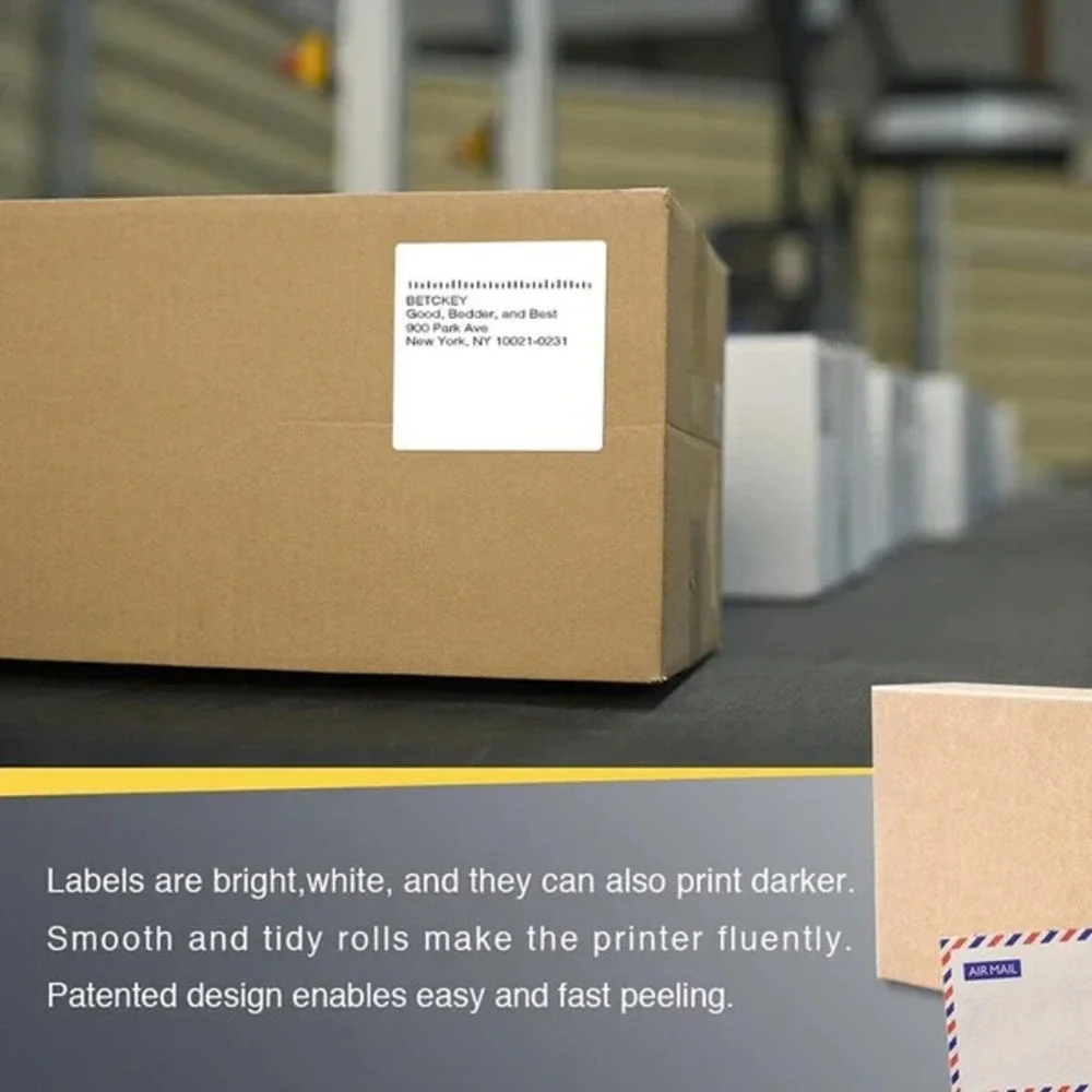 BETCKEY 3x3 Thermal Shipping Labels 10 Rolls 5000 Total Zebra Rollo ZB300300-10